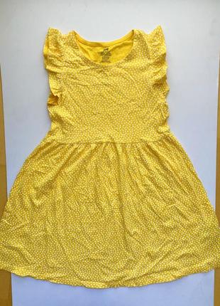 Желтое платье платье сарафан в сердечки на 8-10 h&amp;m