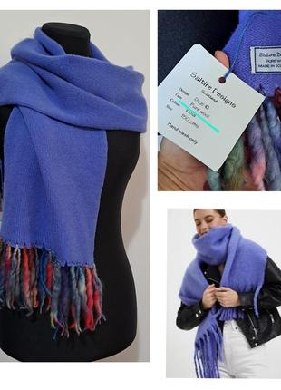 Новый 100% шерсть роскошный шерстяной шарф с валяной бахромой1 фото