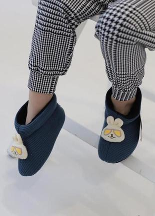 Детские вязаные тапки-носки с тормозами/закрытые тапочки-чешки прорезиненая подошва26-35 р турция2 фото