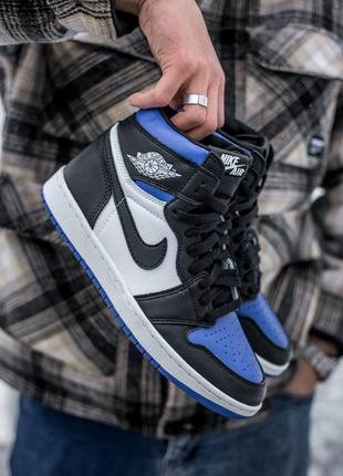 Мужские кроссовки nike air jordan 1 white blue 41-42-43-44