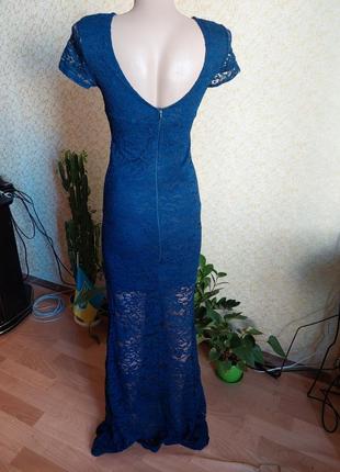 Новое вечернее платье, синее платье, длинное платье р хс-м3 фото