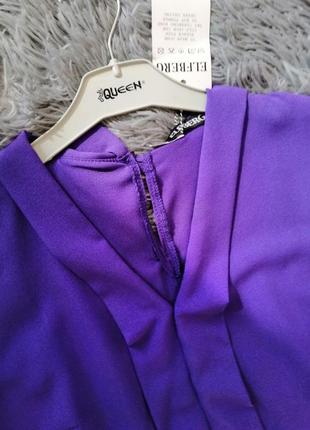 Блуза яскраво-фіолетового кольору яскраво-малінова фуксія та зелений легка тканина креп-шифон2 фото