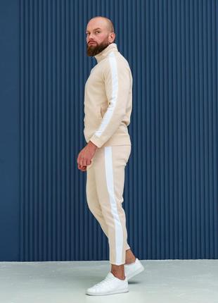 Чоловічий повсякденний стильний костюм чоловічі брюки з лампами олімпійка комплект3 фото