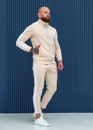 Чоловічий повсякденний стильний костюм чоловічі брюки з лампами олімпійка комплект4 фото
