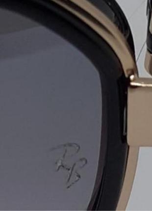 Ray ban очки унисекс солнцезащитные серый градиент с зеркалным напылением в золотом металле10 фото
