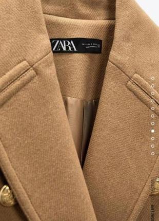 Вовняне пальто zara camel5 фото