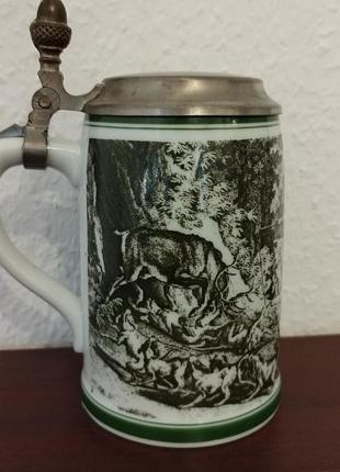 Класний пивний кухоль із кришкою 450m royal bavaria. германія.