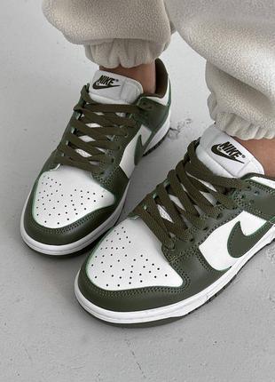 Кожаные кроссовки nike sb dunk low medium olive5 фото