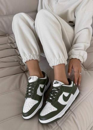 Кожаные кроссовки nike sb dunk low medium olive3 фото