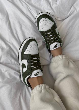 Кожаные кроссовки nike sb dunk low medium olive6 фото