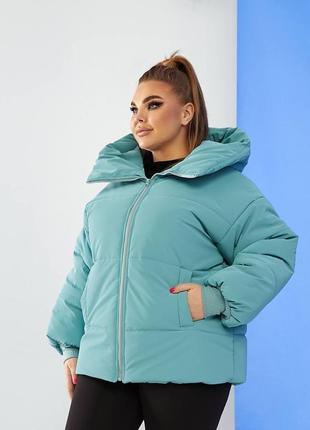 Куртка oversize класса люкс осень зима из водоотталкивающей ткани 42-54 размера