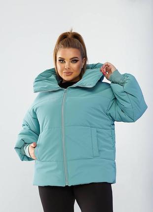 Куртка oversize класса люкс осень зима из водоотталкивающей ткани 42-54 размера2 фото