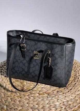 Coach сумка стильная сумка шоппер coach shopper bag grey/black