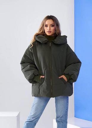 Куртка oversize класу люкс осінь зима з водовідштовхуюючої тканини 42-54 розміри