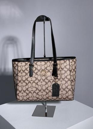 Стильная сумка coach shopper bag brown