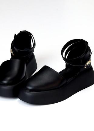 Открытые туфли "amethyst", черные, натуральная кожа