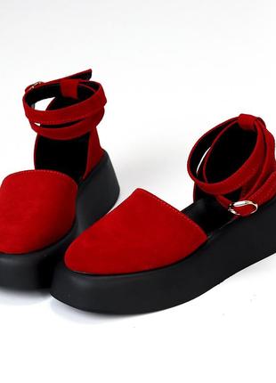 Открытые туфли "amethyst", красный, натуральная замша1 фото