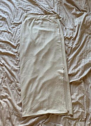 Новая длинная макси юбка бежевого цвета1 фото