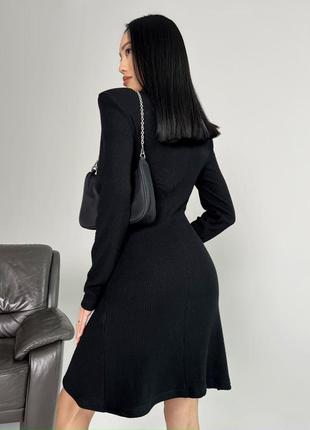 Платье мини в рубчик