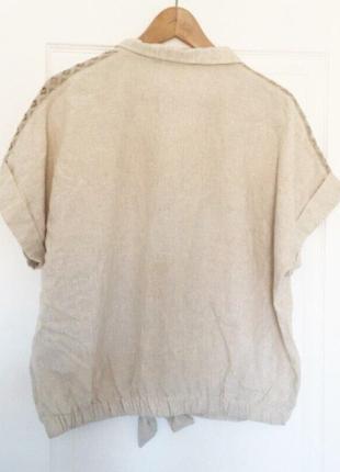Льняная блуза свободного кроя бренда promod3 фото
