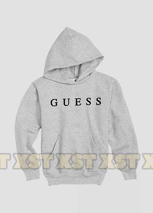 Жіночий худі на флісі оверсайз oversize guess гесс сіре
