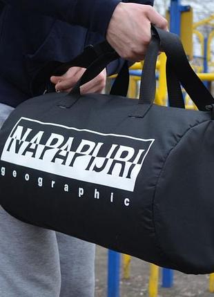 Спортивная черно-белая сумка napapijri