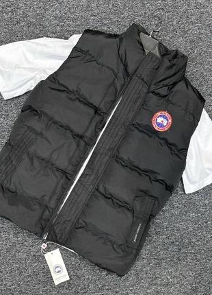 Чоловіча тепла преміум жилетка канада canada goose якісна з патчем