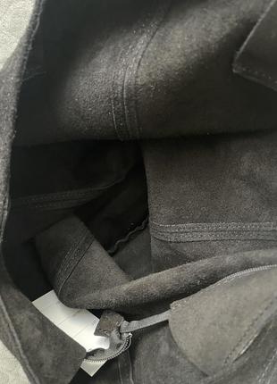 Замшевая черная сумка-хобо monica, италия, цвета в ассортименте7 фото