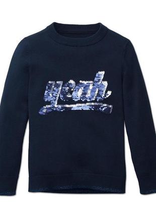 Вязаный свитшот-пуловер с двухсторонними блестками3 фото