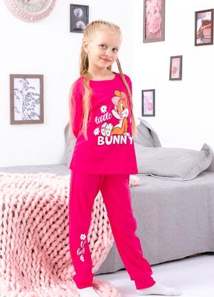 Легкая трикотажная пижама с манжетами для девочки, пижама для девчонки5 фото