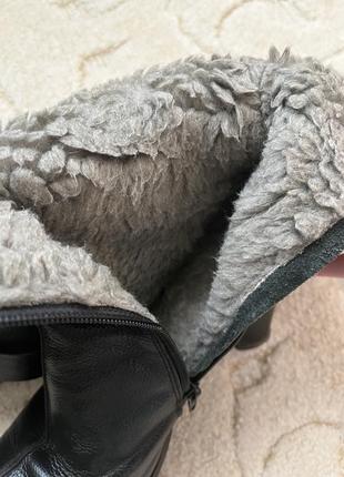 Натуральні шкіряні зимові чоботи7 фото