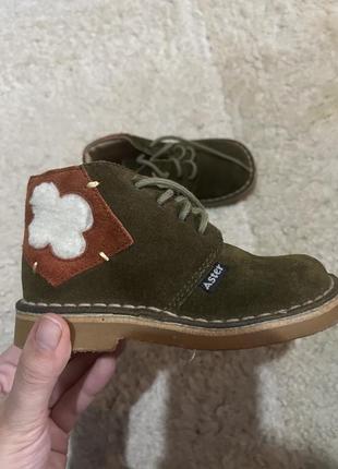 Aster кожа туфли, ботинки, ботинки, ботиночки замш