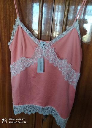 Нежный топ персикового цвета river island,48 размер,80 гривен