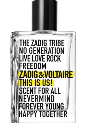 Оригинальный zadig &amp; voltaire this is us 100 ml tester (задиг волтари зис ап) туалетная вода