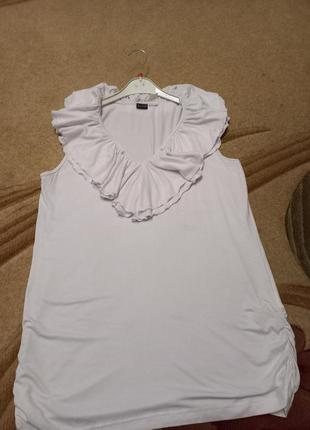 Романтичная белая футболка с воланами.1 фото