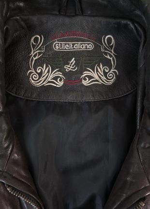 Винтажная кожаная куртка от итальянского бренда l.lambertazzi6 фото
