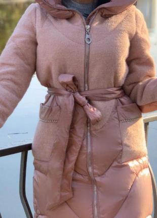 Куртка  пуховик жіночий рожевий3 фото