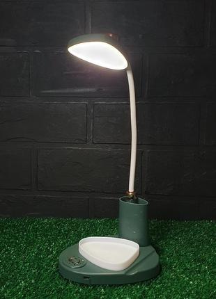 Настольная лампа светильник yc1101 зеленая, аккумуляторная  лампа на стол2 фото