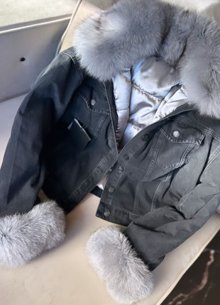 Margone fluffy denim hot sale jacket