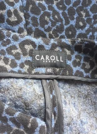 Caroll якісте стильне вкорочене пальто без коміра і гудзиків в леопардовий принт6 фото