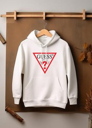 Женский худи на флисе оверсайз oversize guess гесс белый2 фото