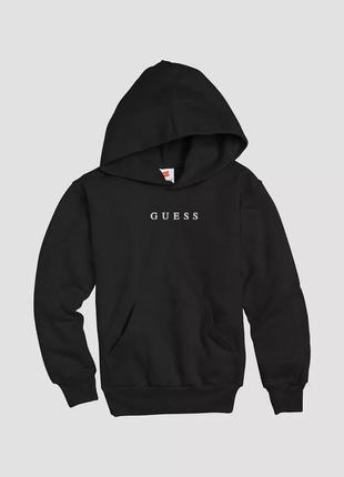 Женский худи на флисе оверсайз oversize guess гесс чёрный2 фото