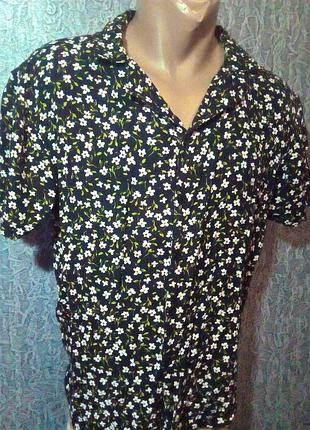 Комфортная рубашка в цветочный принт. индия.