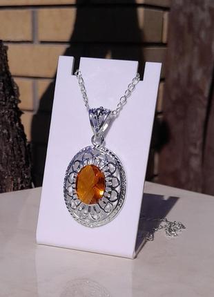 Подвеска с коньячным цитрином