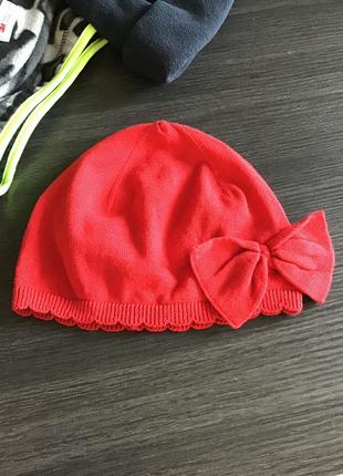 Шапка на девочку 18-23 мес красная nutmeg