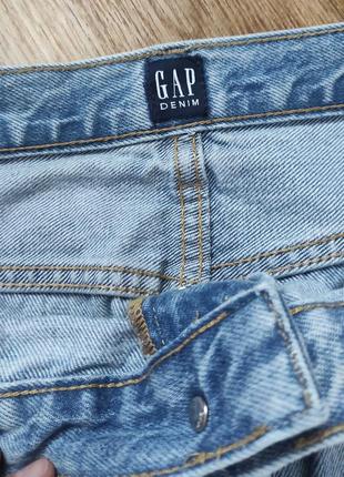 Укороченные голубые джинсы с необработанным краем от gap5 фото