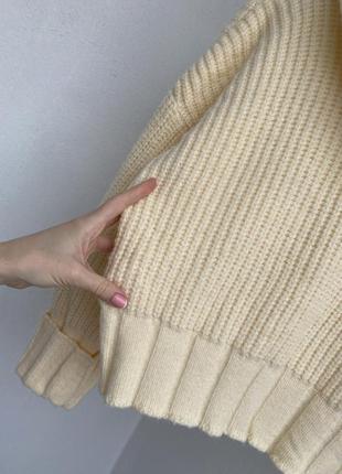 Теплая плотная вязаная худи толстовка свитер с капюшоном крупной вязки9 фото