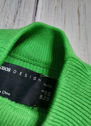 Жилет зеленый вязаный, безрукавка с воротником-борцовкой и ребристым краем, xs/s бренда asos4 фото