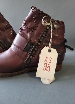 A. s. 98 ankle boots burgundy кожаные ботинки4 фото