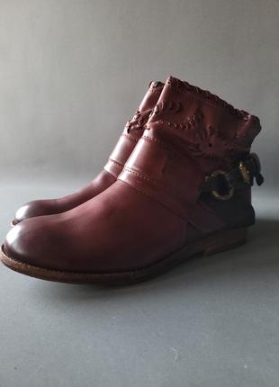 A. s. 98 ankle boots burgundy кожаные ботинки